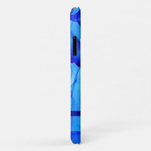 Abstracte blauwe, aangepaste, unieke kunstcirkels Case-Mate iPhone case (Achterkant/rechts)