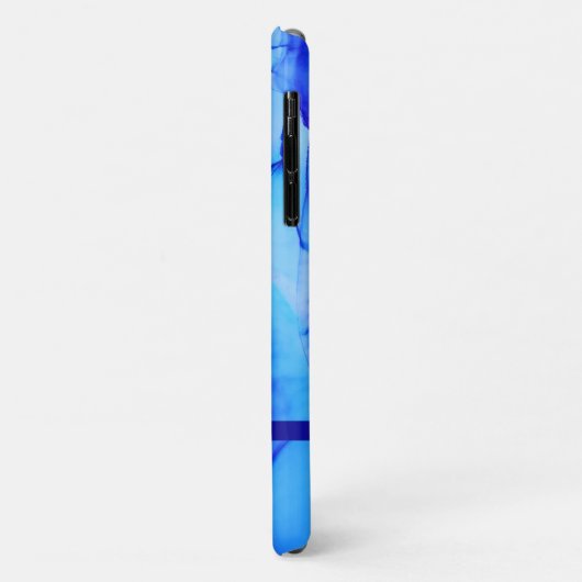 Abstracte blauwe, aangepaste, unieke kunstcirkels Case-Mate iPhone case (Achterkant/links)