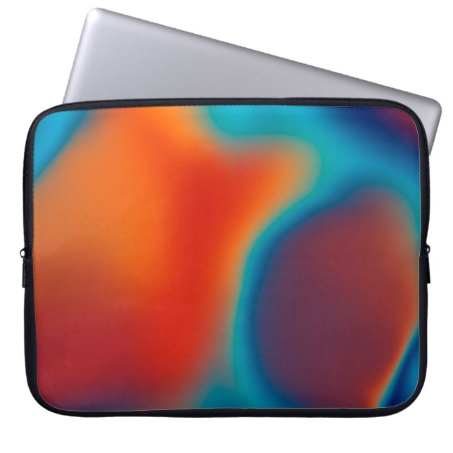 Abstracte blauwe achtergrond met kleurrijk blauw l laptop sleeve (Voorkant)