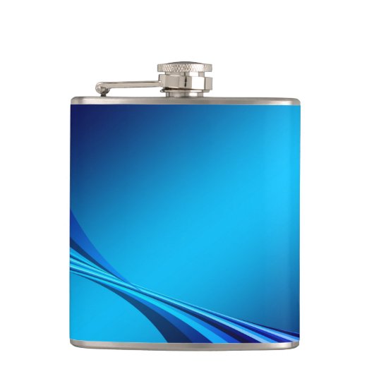 Abstracte blauwe achtergrondbanner heupfles (Voorkant)
