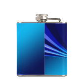 Abstracte blauwe achtergrondbanner heupfles (Achterkant)