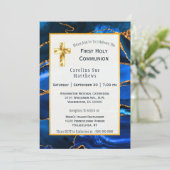 Abstracte Blauwe Agate Waterverf Communauteit Kaart (Staand voorkant)