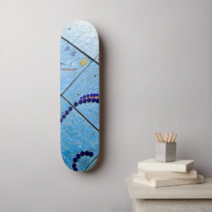 Abstracte blauwe baltimore Geometrische spiegelmoz Persoonlijk Skateboard