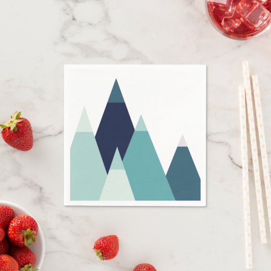 Abstracte blauwe bergen. Marine moderne geometrisc Servet (Insitu)