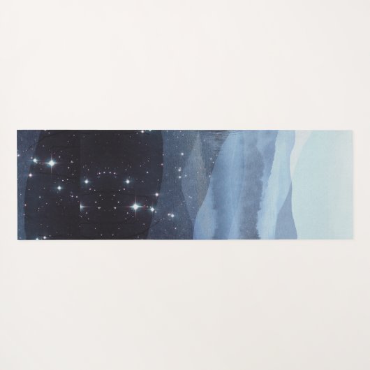 Abstracte blauwe bergen, speciaal aangepast yogamat (Achterkant (horizontaal))