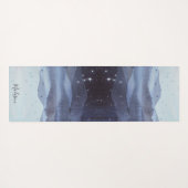 Abstracte blauwe bergen sterren op maat yogamat (Achterkant (horizontaal))