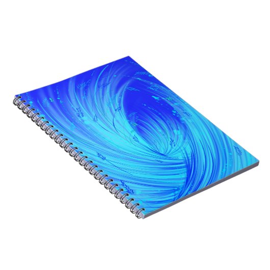 Abstracte blauwe betoverde tuin notitieboek (Rechterzijde)