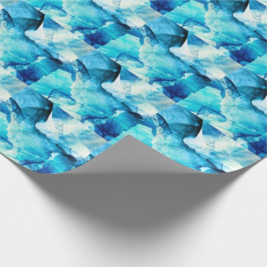 Abstracte blauwe beweging: fractale compositie. cadeaupapier (Hoek)