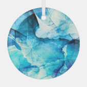 Abstracte blauwe beweging: fractale compositie. glas ornament (Voorkant)