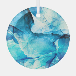 Abstracte blauwe beweging: fractale compositie. glas ornament