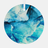 Abstracte blauwe beweging: fractale compositie. glas ornament (Achterkant)