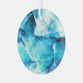 Abstracte blauwe beweging: fractale compositie. glas ornament (Voorkant links)