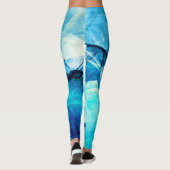 Abstracte blauwe beweging: fractale compositie. leggings (Achterkant)