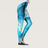 Abstracte blauwe beweging: fractale compositie. leggings (Rechts)