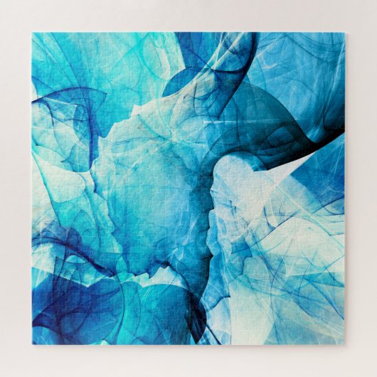 Abstracte blauwe beweging: fractale compositie. legpuzzel (Horizontaal)