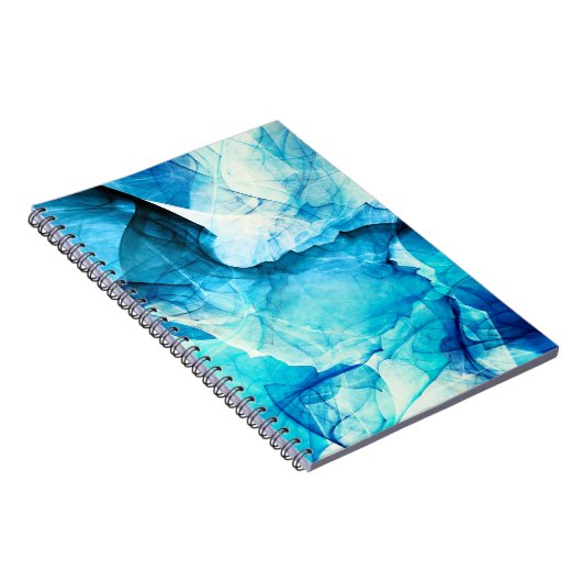 Abstracte blauwe beweging: fractale compositie. notitieboek (Rechterzijde)