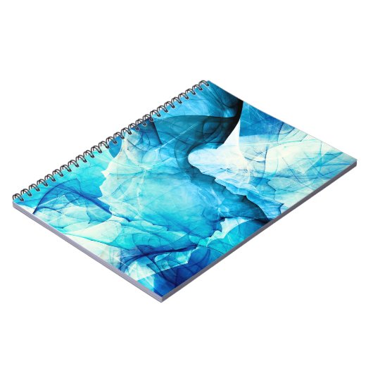 Abstracte blauwe beweging: fractale compositie. notitieboek (Linkerzijde)