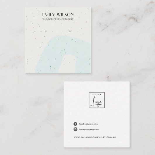 ABSTRACTE BLAUWE BLAUWE BLAUWE BLAUWBEELDSCHERM VA VIERKANTE VISITEKAARTJE (Voorkant / Achterkant)