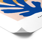 Abstracte Blauwe Blauwe Moderne Vormen knippen Uit Poster (Hoek)