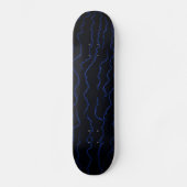 Abstracte blauwe bliksem persoonlijk skateboard (Voorkant)