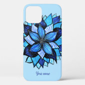 Abstracte Blauwe Bloem  Bloemen meisjesnaam Case-Mate iPhone Case (Achterkant)