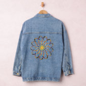 abstracte blauwe bloem denim jacket (Hangar)