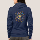 abstracte blauwe bloem hoodie (Achterkant)
