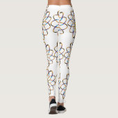 abstracte blauwe bloem leggings (Achterkant)