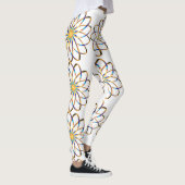 abstracte blauwe bloem leggings (Rechts)