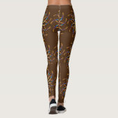 abstracte blauwe bloem leggings (Achterkant)