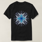abstracte blauwe bloem t-shirt (Design voorkant)