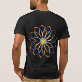 abstracte blauwe bloem t-shirt (Achterkant)