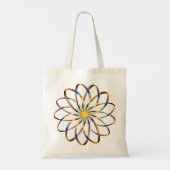 abstracte blauwe bloem tote bag (Achterkant)