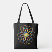abstracte blauwe bloem tote bag (Achterkant)