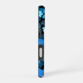 Abstracte Blauwe Bloemen iPhone 16 Hoesje (Rechterkant)
