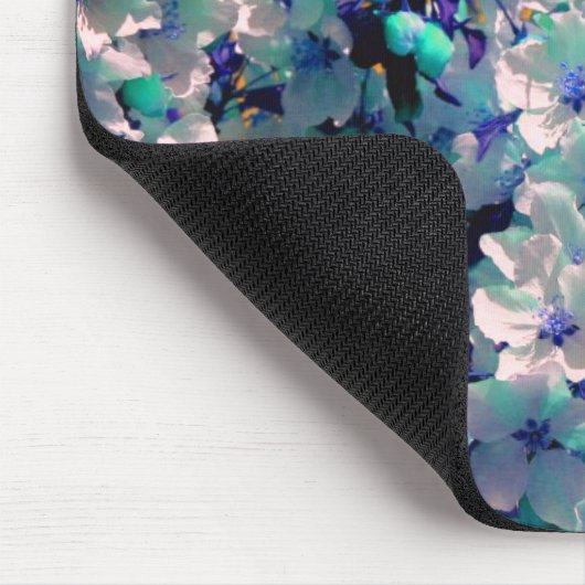 Abstracte blauwe bloesem kunst muismat (Hoek)