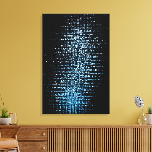 Abstracte blauwe blokjes canvas afdruk (Insitu (Woonkamer))