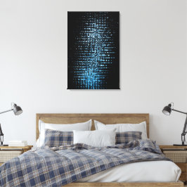 Abstracte blauwe blokjes canvas afdruk