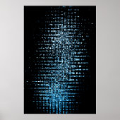 Abstracte blauwe blokjes poster (Voorkant)
