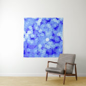 Abstracte Blauwe Bokeh: Klassieke achtergrond Wandkleed (In situ)