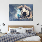 Abstracte blauwe boomgaard canvas afdruk (Insitu (Slaapkamer))