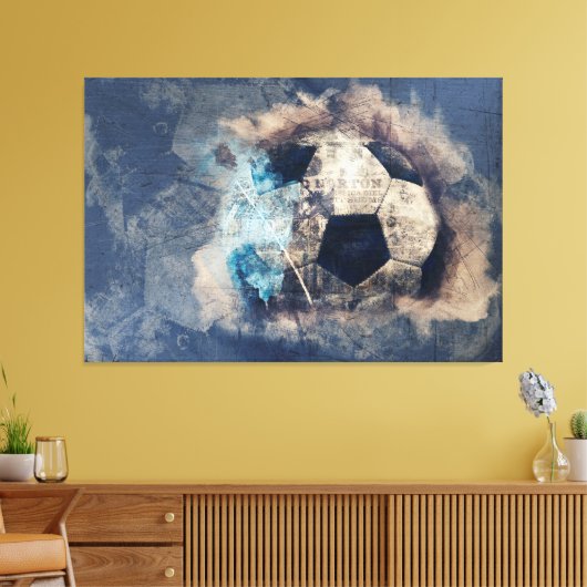 Abstracte blauwe boomgaard canvas afdruk (Insitu (Woonkamer))