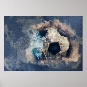 Abstracte blauwe boomgaard poster