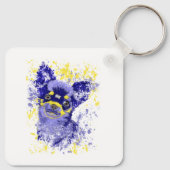 Abstracte Blauwe Chihuahua Sleutelhanger (Achterkant)