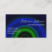 Abstracte blauwe cirkels groene cirkels visitekaartje (Achterkant)