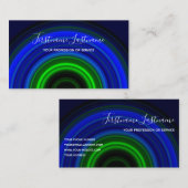 Abstracte blauwe cirkels groene cirkels visitekaartje (Voorkant / Achterkant)