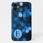 Abstracte blauwe cirkels met Initiaal Case-Mate iPhone Case (Achterkant)