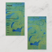 Abstracte blauwe cirkels op groen visitekaartje (Voorkant / Achterkant)