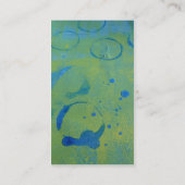 Abstracte blauwe cirkels op groen visitekaartje (Achterkant)