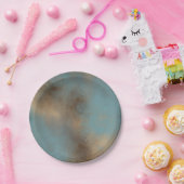 Abstracte blauwe Cream Art Papieren Bordje (Feest)